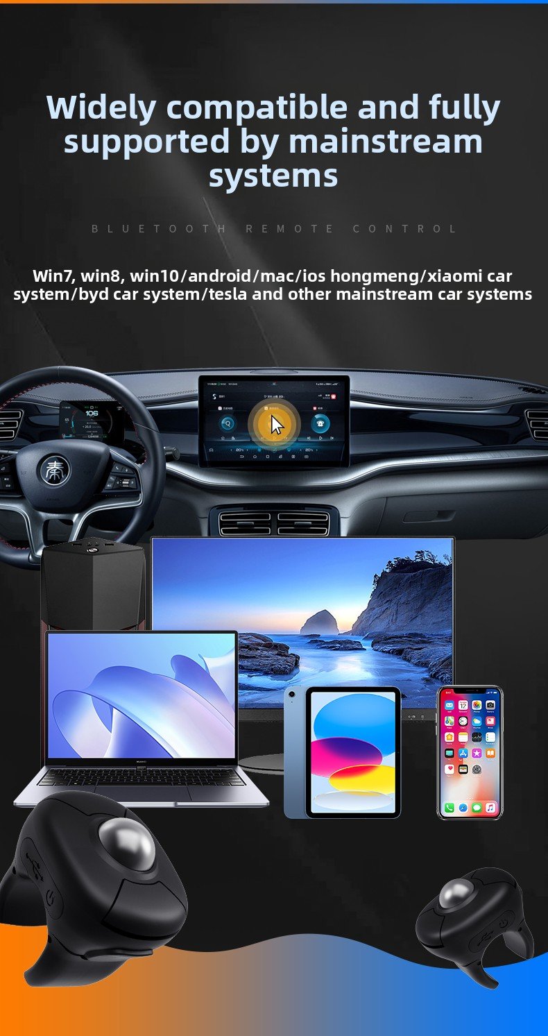 2.4G Blue-tooth Wireless Remote Control Mice Trackball Finger Ring Mouse for Short Video/PPT Speech/In-Vehicle Display Screen - Image 8